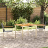 Garden Dining Set 3 pcs Solid Teak Wood and Stainless Steel 3334829