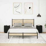 Bedside Cabinets with LED Lights 2 pcs Black 38x34x50 cm 861268