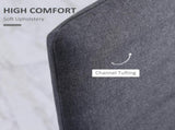 High Back Dining Chairs Modern Upholstered Linen-Touch Fabric Accent Chairs with Metal Legs for T3398P328170