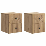 Wall-Mounted Bedside Cabinet 2 pcs Artisan Oak Engineered Wood 898144