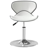 Bar Stool White Faux Leather 335109