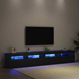 TV Cabinet Set 3 pcs Black Oak 240 x 35 x 40 cm Engineered Wood 3332522