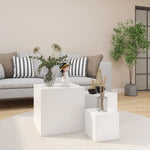 ZNTS Side Tables 3 pcs White Engineered Wood 808585