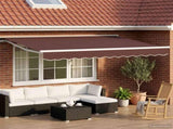 Manual Awning Frame with LEDs Brown and White 3 x 2 m 3420521