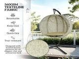 Hanging Egg Chair Outdoor Indoor Garden Swing Chair with Folding Basket, Garden Hanging Chair with T3398P328506