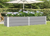 Planter Light Grey 160 x 40 x 45 cm Steel 42018134