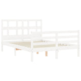 Bed Frame without Mattress White Small Double Solid Wood 3194802