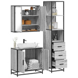 3 Piece Bathroom Furniture Set Grey Sonoma Engineered Wood 3301128