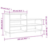 Shoe Cabinet White 102x36x60 cm Engineered Wood 831380