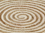 Handmade Rug Jute with Spiral Design White 120 cm 133717