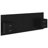Headboard with Cabinet 3 pcs Black Oak Engineered Wood 3416283