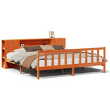 Bookcase Bed without Mattress Wax Brown 200x200 cm Solid Wood Pine 3321675