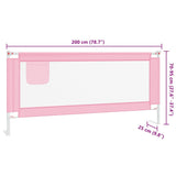 Toddler Safety Bed Rail Pink 200x25 cm Fabric 10206