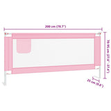 Toddler Safety Bed Rail Pink 200x25 cm Fabric 10206