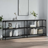 Console Table Black 200x29x75 cm Engineered Wood 834110