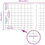 Field Fence Grey 1.2 x 10 m Steel 42005781