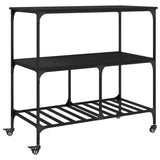 Kitchen Trolley Black 100x50x95 cm Engineered Wood 842306