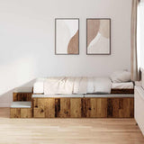 Storage Bed Frame with Storage Old Wood 80 cm Engineered Wood 3335579