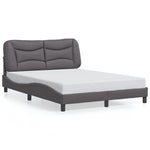 Bed Frame with LED without Mattress "Hvar" Grey 140x200 cm 3213937