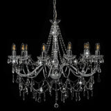 Chandelier with Beads Silver 12 x E14 Bulbs 281610