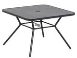 Square Outdoor Table, Patio Bistro Coffee Table with Faux-marbled Top and 42mm Umbrella Hole for T3398P322144