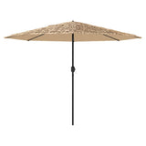 Garden Parasol with LEDs and Steel Pole Brown 388x388x248 cm 4005123
