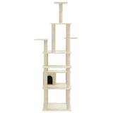 Cat Tree with Sisal Scratching Posts Cream 183 cm 171482
