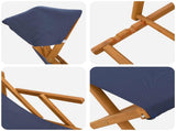 Deck Chair 4 pcs 3 Position Solid Eucalyptus Wood Blue 3407797