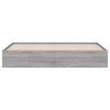 Bed Frame with Drawers without Mattress Grey Sonoma 200x200 cm 3207250