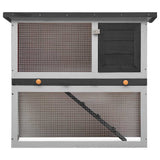 Outdoor Rabbit Hutch 1 Door Grey Wood 170831