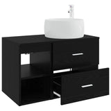 Bathroom Furniture Set 2 pcs Black Oak Engineered Wood 3403921