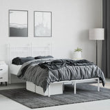 Bed Frame White Steel Small Double Bed Frame Rectangular 353583
