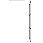 Walk-in Shower Wall 115x195cm Dark ESG Glass Black 151892