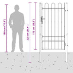 Fence Gate Grey 100 x 175 cm Powder coated steel 42008870