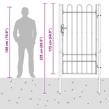 Fence Gate Grey 100 x 175 cm Powder coated steel 42008870