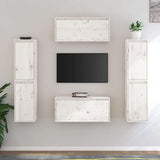 TV Cabinets 6 pcs White Solid Wood Pine 3100265