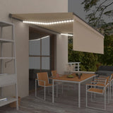 Manual Retractable Awning with Blind&LED 5x3m Cream 3069462