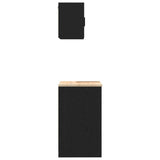 ZNTS Garage Cabinets 2 pcs Black Engineered Wood 3328279