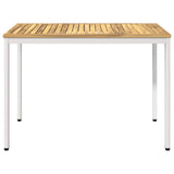 Garden Dinner Table White 108.5 x 55 x 75 cm Solid Acacia Wood 901761