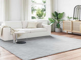 Anti-Slip Faux Rabbit Fur Rug OLITE Grey 240 x 240 cm Polyester 42021688