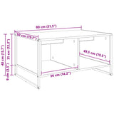 Coffee Table Black Oak 80 x 50 x 40 cm Engineered Wood 886432