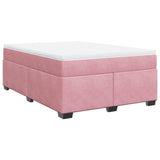 Box Spring Bed with Mattress Pink 140x200 cm Velvet 3285292