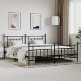 Bed Frame Black Powder-Coated Steel 200x200 cm Bed Frame 353562