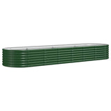 Garden Raised Bed Galvanised Steel 296x80x36 cm Green 318923