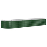 ZNTS Garden Raised Bed Powder-coated Steel 296x80x36 cm Green 318923