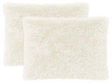 Cushion with Pillow HEERLEN 2 pcs White PV Fleece 928616