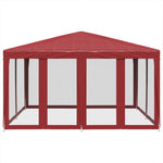 Party Tent with 8 Mesh Sidewalls Red 4x4 m HDPE 4010065