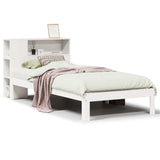 Bookcase Bed without Mattress White 90x200cm Solid Wood Pine 3322539