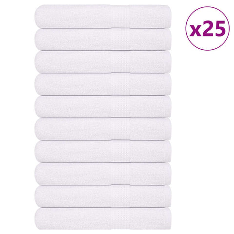 Towels 25 pcs White 100x200 cm 360 gsm 100% Cotton 136668