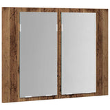 LED Mirror Cabinet Old Wood 60x12x45 cm Engineered Wood 856282